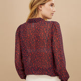 Chemise imprimé ombre florale - Marine - I.Code