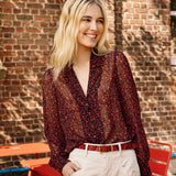 Chemise imprimé ombre florale - Marine - I.Code