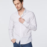 Chemise SLIM - blanche imprimé mini-colonnes - IKKS MEN