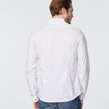 Chemise SLIM - blanche imprimé mini-colonnes - IKKS MEN