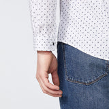 Chemise SLIM - blanche imprimé mini-colonnes - IKKS MEN