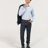 Chemise SLIM à fines rayures - Bleu ciel - IKKS MEN