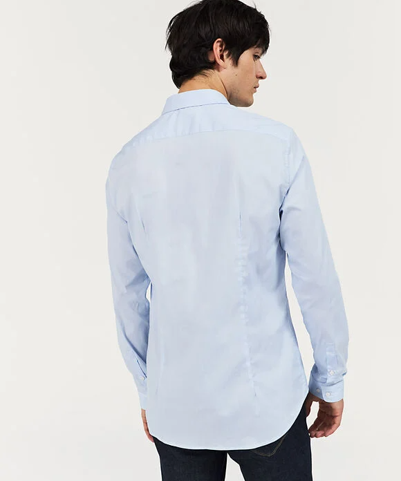 Chemise SLIM à fines rayures - Bleu ciel - IKKS MEN