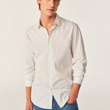 Chemise slim imprimé micro fleurs - Blanc - IKKS MEN