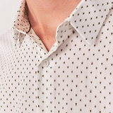 Chemise slim imprimé micro fleurs - Blanc - IKKS MEN