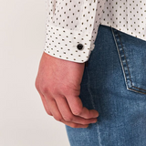 Chemise slim imprimé micro fleurs - Blanc - IKKS MEN