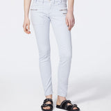 Recycled cotton slim 7/8th jeans with patch pockets - chambray blue - ikks women
