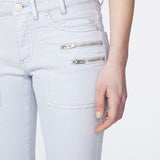 Recycled cotton slim 7/8th jeans with patch pockets - chambray blue - ikks women