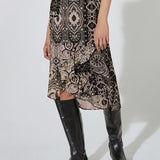 Jupe asymétrique foulard - noir - IKKS