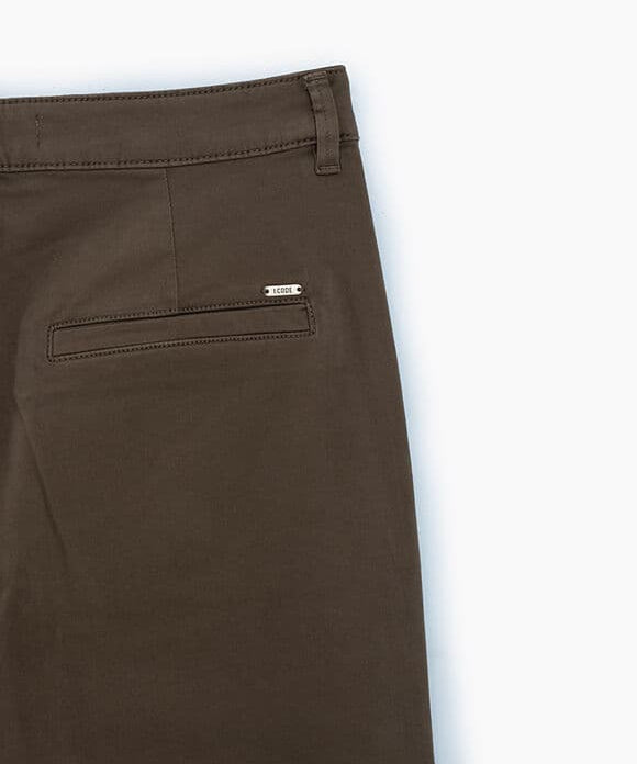 Pantalon chino à studs - Kaki - I.Code
