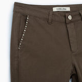 Pantalon chino à studs - Kaki - I.Code