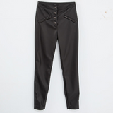 Pantalon skinny à pressions en similicuir - Noir - IKKS
