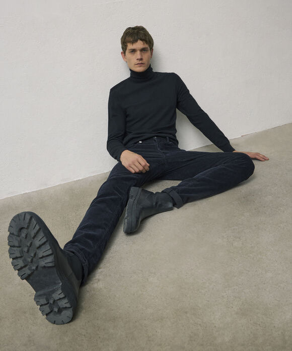 Pantalon SLIM en velours - Noir - IKKS MEN