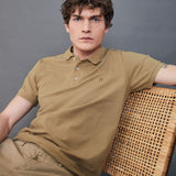 Polo bi-matière - Beige - IKKS MEN