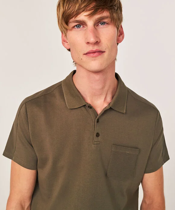 Polo à dos reliefé - Kaki - IKKS MEN