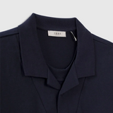 Polo avec col rond trompe l'oeil - Marine - IKKS MEN