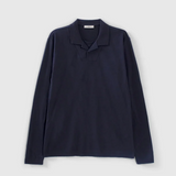 Polo avec col rond trompe l'oeil - Marine - IKKS MEN