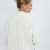 Pull mélangé à col montant - Blanc cassé mohair - I.Code
