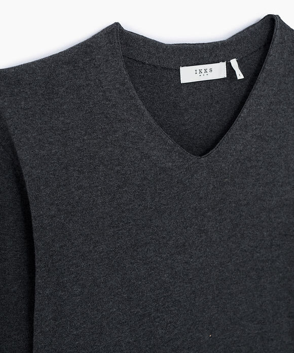Pull - gris foncé à côtes Ottoman - IKKS MEN