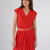 Robe avec élastique lurex - Pop abricot - I.Code