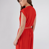 Robe avec élastique lurex - Pop abricot - I.Code