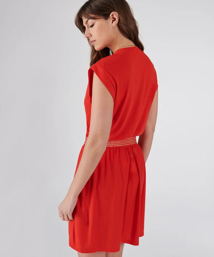 Robe avec élastique lurex - Pop abricot - I.Code