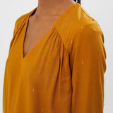 Robe motifs épis dorés - Ambre - I.Code