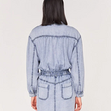 Acid wash denim shirt dress - Summer Blue - IKKS