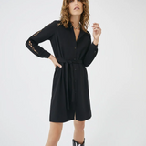 Robe chemise ceinturée - Noir - IKKS