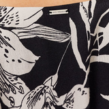 Short floral print crepe dress - Black - IKKS