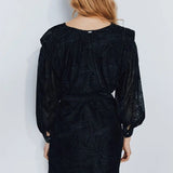 Robe courte en velours motif zèbre - Noir - IKKS