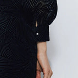Robe courte en velours motif zèbre - Noir - IKKS