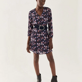 Long-sleeved floral dress - Navy - IKKS