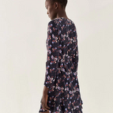 Long-sleeved floral dress - Navy - IKKS