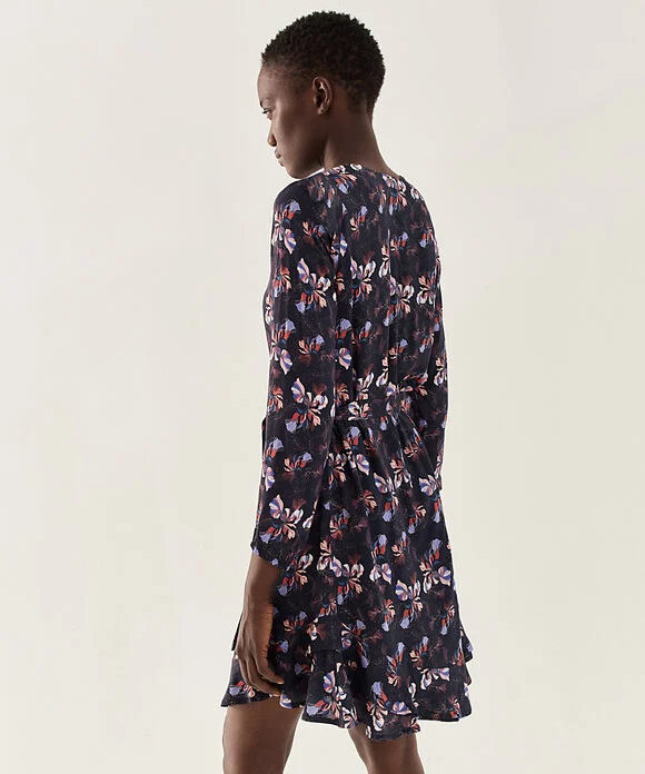 Long-sleeved floral dress - Navy - IKKS