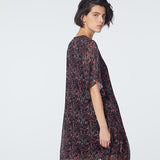 Robe droite voile de viscose - imprimé floral détails bijoux - IKKS WOMEN