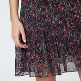 Robe droite voile de viscose - imprimé floral détails bijoux - IKKS WOMEN