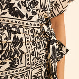 Robe portefeuille cache-cœur bandana - Ecru - I.CODE