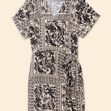 Robe portefeuille cache-cœur bandana - Ecru - I.CODE