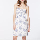 Robe à fines bretelles en coton - imprimé toile de Jouy - IKKS WOMEN