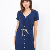Robe à taille ceinturée - Indigo - I.Code