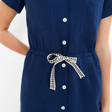 Robe à taille ceinturée - Indigo - I.Code