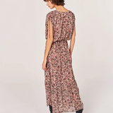 Long dress in recycled butterfly print voile - Peau - IKKS
