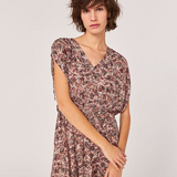 Long dress in recycled butterfly print voile - Peau - IKKS