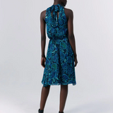 Robe nouée dans le dos imprimé floral - Marine - IKKS