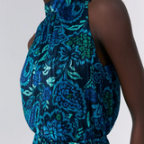 Robe nouée dans le dos imprimé floral - Marine - IKKS