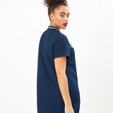 Robe zippée avec bords-côtes rayés - Marine - I.Code