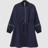 Robe zippée à bord-cote - Navy Blue - I.Code