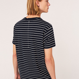 Tee-shirt rayé en lin - Marine - IKKS MEN