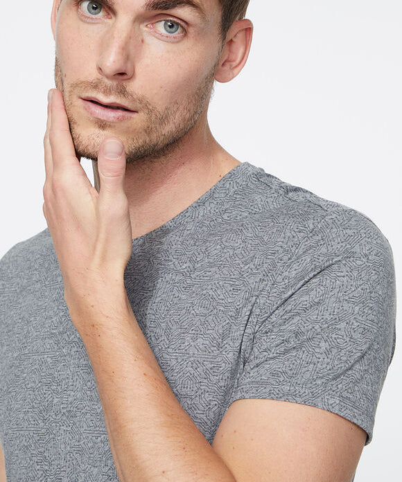 Tee-shirt gris ardoise imprimé circuit ikks men
